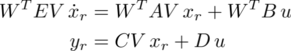 State-space equation of reduced order model