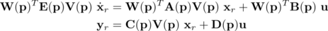 State-space equation of parametric reduced order model